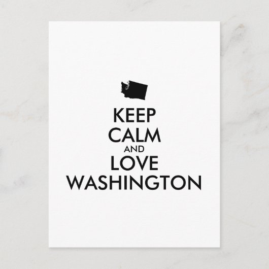 Carte Postale KEEP CALM et LOVE WASHINGTON (Devant)