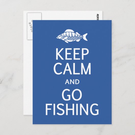 Carte postale Keep Calm & Go Fishing (Devant / Derrière)