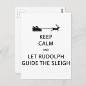 Carte Postale Keep Calm Let Rudolph Guide Sleigh (Devant / Derrière)