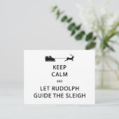 Carte Postale Keep Calm Let Rudolph Guide Sleigh (Debout devant)