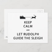 Carte Postale Keep Calm Let Rudolph Guide Sleigh (Devant / Derrière)