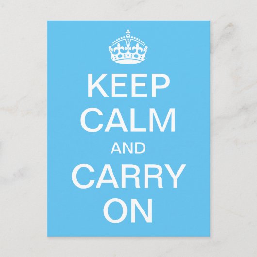 Carte Postale KEEP CALM personnalisé et CARRY ON - mots blancs (Devant)