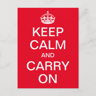 Carte Postale KEEP CALM personnalisé et CARRY ON - mots blancs