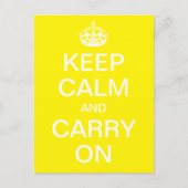 Carte Postale KEEP CALM personnalisé et CARRY ON - mots blancs (Devant)