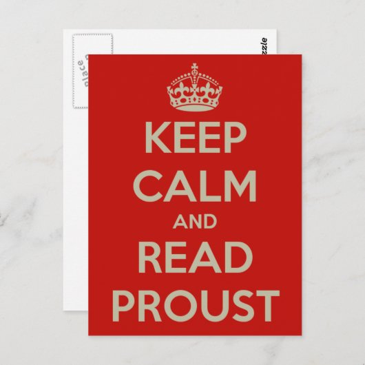 Carte postale Keep Calm Proust (Devant / Derrière)
