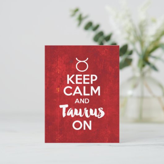 Carte Postale Keep Calm Taurus (Debout devant)