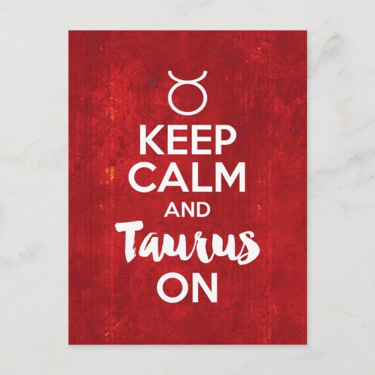 Carte Postale Keep Calm Taurus (Devant)