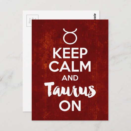 Carte Postale Keep Calm Taurus (Devant / Derrière)