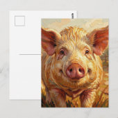 Carte Postale Keep in Touch with this Cute Pig (Devant / Derrière)