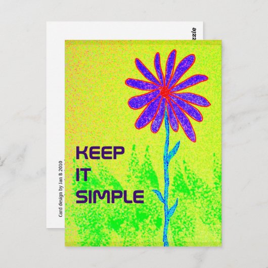 Carte postale Keep It Simple (Devant / Derrière)