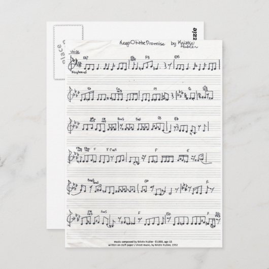 Carte postale Keep Of The Promise Sheet Music (Devant / Derrière)