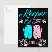 Carte Postale Keeper of the Gender Pink and Blue Teddy Bear (Devant / Derrière)