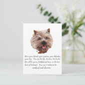 Carte Postale Keepsaké Cairn Terrier - Homme (Debout devant)