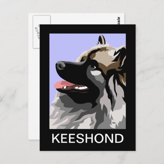 Carte Postale Keeshond Art (Devant / Derrière)