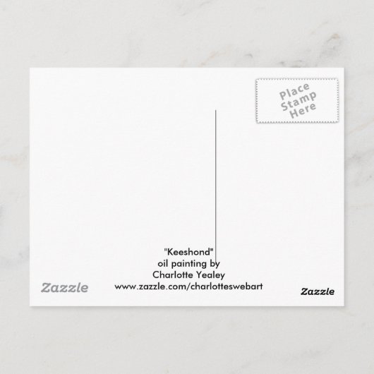 Carte postale "Keeshond" Dog Art (Dos)