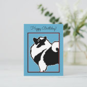 Carte Postale Keeshond Graphics - Cute Original Chig Art (Debout devant)