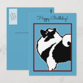 Carte Postale Keeshond Graphics - Cute Original Chig Art (Devant / Derrière)