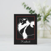 Carte Postale Keeshond Graphics - Cute Original Chig Art (Debout devant)