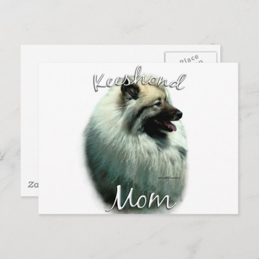 Carte Postale Keeshond Maman 2 (Devant / Derrière)