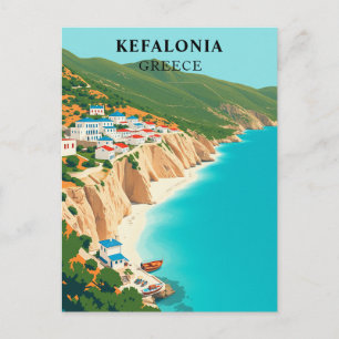 Carte Postale Kefalonia, Grèce Île Ionienne vintage