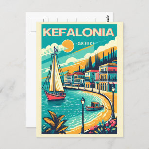 Carte Postale kefalonia grèce vintage souvenirs de voyage