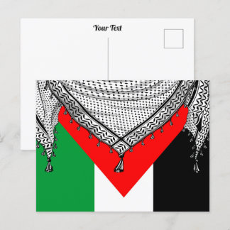 Carte Postale Keffiyeh Écharpe palestinienne tissu traditionnel