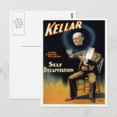 Carte Postale Kellar Effectue une Auto Décapitation, 1897 (Devant / Derrière)
