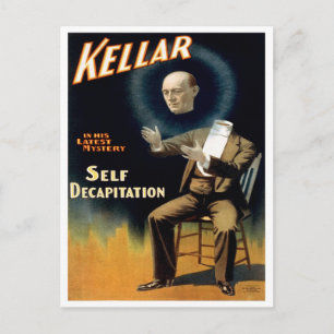 Carte Postale Kellar Effectue une Auto Décapitation, 1897