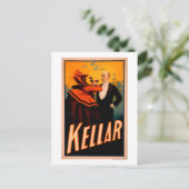 Carte Postale Kellar Magicien Boire du vin avec le diable (Debout devant)