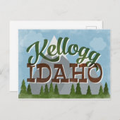 Carte Postale Kellogg Idaho Fun Retro Snowy Mounts (Devant / Derrière)