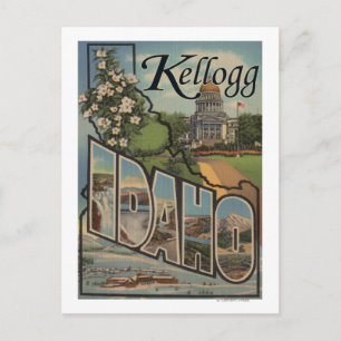 Carte Postale Kellogg, Idaho - Scènes de grandes lettres