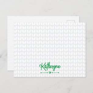 Carte Postale Kelly Green personnalisé Knit Stitch