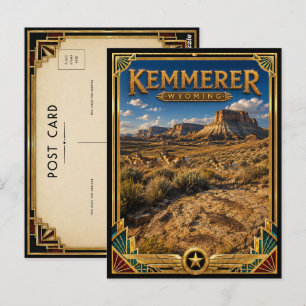 Carte Postale Kemmerer Wyoming Art Déco Vintage Âge d'Or