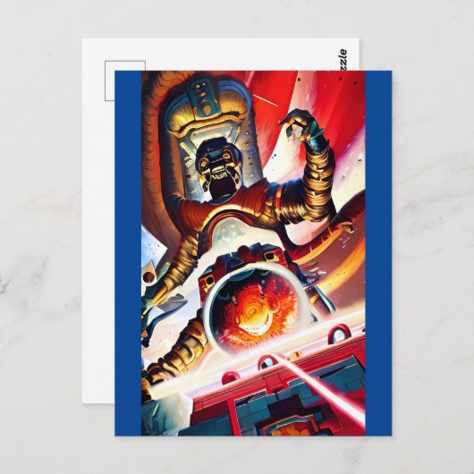 Carte Postale Ken Gage Tire les canons laser Art rétro (Devant / Derrière)