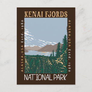 Carte Postale Kenai Fjords National Park Alaska Retro perturbé