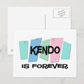 Carte Postale Kendo Est Pour Toujours (Devant / Derrière)
