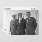 Carte Postale Kennedy Brothers, John, Ted, Robert (Devant / Derrière)