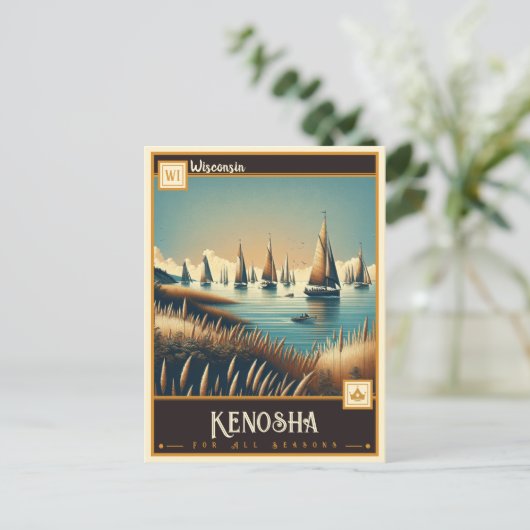 Carte Postale Kenosha, Wisconsin | VINTAGE (Debout devant)