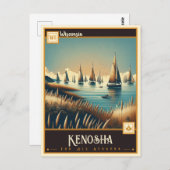 Carte Postale Kenosha, Wisconsin | VINTAGE (Devant / Derrière)