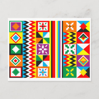 Carte Postale Kente Cloth Motif African Tribal Print