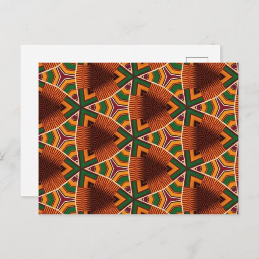 Carte Postale Kente Geometrics Kwanza 2023 Afrocentric (Devant / Derrière)