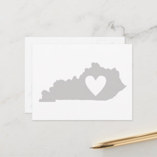 Carte Postale Kentucky Formé Gris Kentuckian Amour Coeur Kentuck