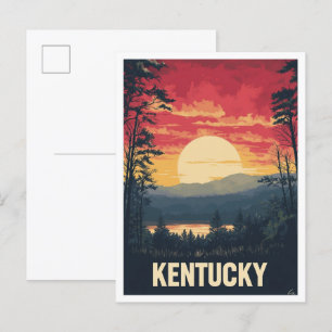 Carte Postale Kentucky USA Art Vintage Illustration Voyage