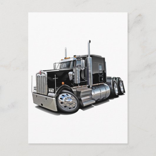 Carte Postale Kenworth w900 Black Truck (Devant)