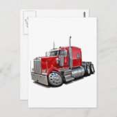 Carte Postale Kenworth w900 Camion rouge (Devant / Derrière)