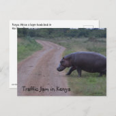 Carte Postale Kenya Afrique Embouteillage Hippo (Devant / Derrière)