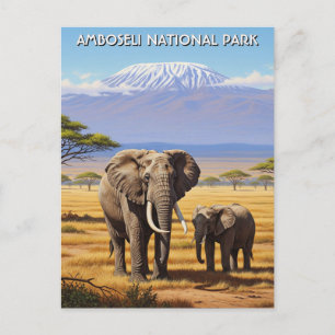 Carte Postale Kenya Amboseli Elephants du Parc National
