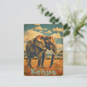 Carte Postale Kenya Elephant Vintage (Debout devant)