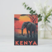 Carte Postale Kenya Elephant vintage (Debout devant)