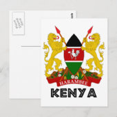 Carte Postale KENYA - emblème / drapeau / armoiries / symbole (Devant / Derrière)